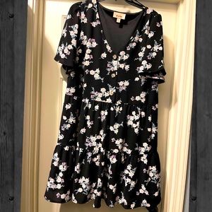 EVRI black floral boho dress